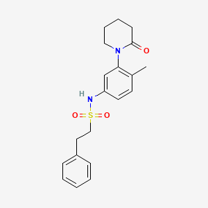 N-(4-methyl-3-(2-oxopiperidin-1-yl)phenyl)-2-phenylethanesulfonamide