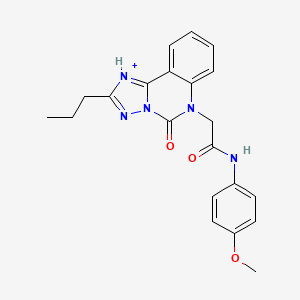 molecular formula C21H21N5O3 B2807190 N-(4-methoxyphenyl)-2-{5-oxo-2-propyl-5H,6H-[1,2,4]triazolo[1,5-c]quinazolin-6-yl}acetamide CAS No. 2380185-37-3