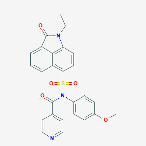 1-ethyl-N-isonicotinoyl-N-(4-methoxyphenyl)-2-oxo-1,2-dihydrobenzo[cd]indole-6-sulfonamide