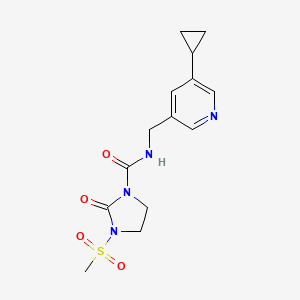 molecular formula C14H18N4O4S B2807212 N-((5-cyclopropylpyridin-3-yl)methyl)-3-(methylsulfonyl)-2-oxoimidazolidine-1-carboxamide CAS No. 2034539-68-7