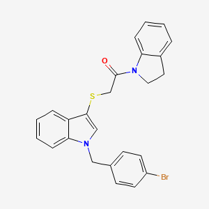 molecular formula C25H21BrN2OS B2807214 2-((1-(4-溴苯甲基)-1H-吲哚-3-基)硫)-1-(吲哚-1-基)乙酮 CAS No. 681274-23-7