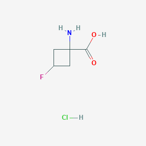 molecular formula C5H9ClFNO2 B2807215 1-Amino-3-fluorocyclobutane-1-carboxylic acid hydrochloride CAS No. 2060063-07-0