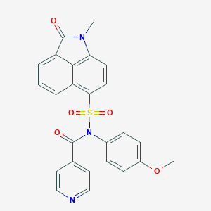 N-(4-methoxyphenyl)-N-[(1-methyl-2-oxo-1,2-dihydrobenzo[cd]indol-6-yl)sulfonyl]isonicotinamide