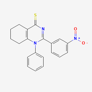 molecular formula C20H17N3O2S B2807236 2-(3-nitrophenyl)-1-phenyl-5,6,7,8-tetrahydroquinazoline-4(1H)-thione CAS No. 457959-43-2