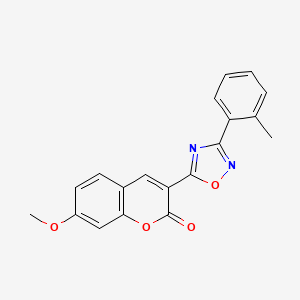 molecular formula C19H14N2O4 B2807237 7-甲氧基-3-[3-(2-甲基苯基)-1,2,4-噁二唑-5-基]-2H-香豆素-2-酮 CAS No. 892756-11-5