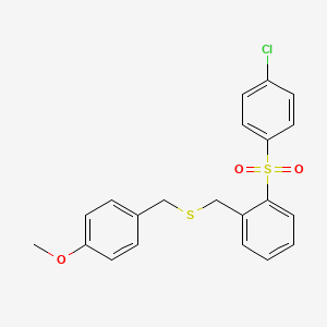 molecular formula C21H19ClO3S2 B2807241 (4-氯苯基)(2-{[(4-甲氧基苯甲基)硫基]甲基}苯基)二氧-λ6-硫杂环庚烷 CAS No. 337923-93-0