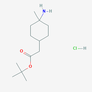 molecular formula C13H26ClNO2 B2807252 Tert-butyl 2-(4-amino-4-methylcyclohexyl)acetate;hydrochloride CAS No. 2580190-06-1