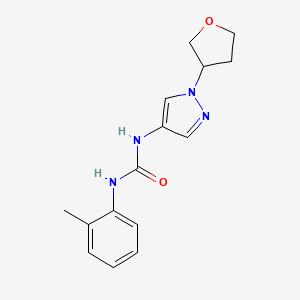 molecular formula C15H18N4O2 B2807253 1-(1-(tetrahydrofuran-3-yl)-1H-pyrazol-4-yl)-3-(o-tolyl)urea CAS No. 1797158-75-8