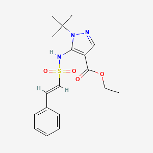 B2807257 Ethyl 1-tert-butyl-5-[[(E)-2-phenylethenyl]sulfonylamino]pyrazole-4-carboxylate CAS No. 2094955-27-6