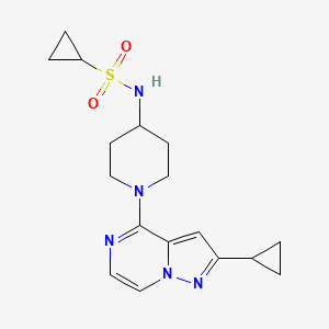 molecular formula C17H23N5O2S B2807260 N-(1-{2-cyclopropylpyrazolo[1,5-a]pyrazin-4-yl}piperidin-4-yl)cyclopropanesulfonamide CAS No. 2415464-34-3