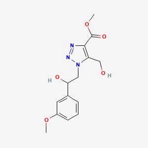 molecular formula C14H17N3O5 B2807265 甲酸甲酯 1-[2-羟基-2-(3-甲氧基苯基)乙基]-5-(羟甲基)-1H-1,2,3-三唑-4-甲酸酯 CAS No. 1986367-89-8