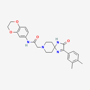 N-(2,3-dihydrobenzo[b][1,4]dioxin-6-yl)-2-(2-(3,4-dimethylphenyl)-3-oxo-1,4,8-triazaspiro[4.5]dec-1-en-8-yl)acetamide