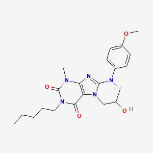 7-hydroxy-9-(4-methoxyphenyl)-1-methyl-3-pentyl-6,7,8,9-tetrahydropyrimido[2,1-f]purine-2,4(1H,3H)-dione