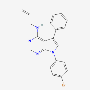 molecular formula C21H17BrN4 B2807279 7-(4-溴苯基)-5-苯基-N-(丙-2-烯-1-基)-7H-吡咯并[2,3-d]嘧啶-4-胺 CAS No. 477231-11-1