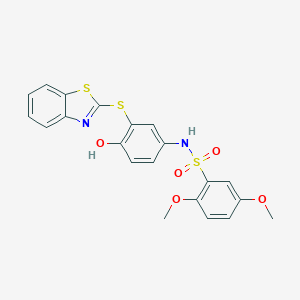 N-[3-(1,3-benzothiazol-2-ylsulfanyl)-4-hydroxyphenyl]-2,5-dimethoxybenzenesulfonamide