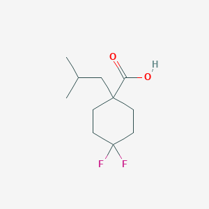 molecular formula C11H18F2O2 B2807281 4,4-Difluoro-1-(2-methylpropyl)cyclohexane-1-carboxylic acid CAS No. 1380300-79-7