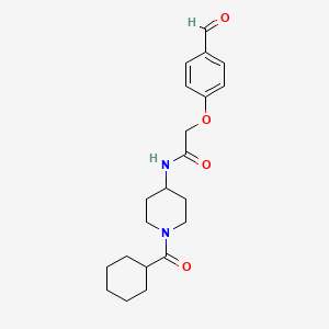 molecular formula C21H28N2O4 B2807283 N-[1-(Cyclohexanecarbonyl)piperidin-4-yl]-2-(4-formylphenoxy)acetamide CAS No. 2248816-05-7