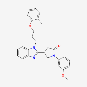 molecular formula C28H29N3O3 B2807287 1-(3-甲氧基苯基)-4-(1-(3-(邻甲苯氧)丙基)-1H-苯并[d]咪唑-2-基)吡咯烷-2-酮 CAS No. 848221-41-0