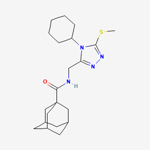 N-[(4-cyclohexyl-5-methylsulfanyl-1,2,4-triazol-3-yl)methyl]adamantane-1-carboxamide