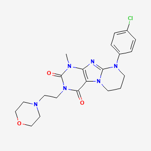 9-(4-chlorophenyl)-1-methyl-3-(2-morpholinoethyl)-6,7,8,9-tetrahydropyrimido[2,1-f]purine-2,4(1H,3H)-dione