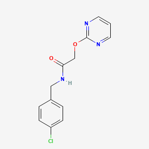molecular formula C13H12ClN3O2 B2807302 N-(4-chlorobenzyl)-2-(pyrimidin-2-yloxy)acetamide CAS No. 1251690-27-3