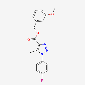 molecular formula C18H16FN3O3 B2807304 3-methoxybenzyl 1-(4-fluorophenyl)-5-methyl-1H-1,2,3-triazole-4-carboxylate CAS No. 946353-56-6