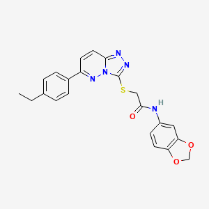 molecular formula C22H19N5O3S B2807305 N-(苯并[d][1,3]二噁唑-5-基)-2-((6-(4-乙基苯基)-[1,2,4]三唑并[4,3-b]吡啶-3-基)硫)-乙酰胺 CAS No. 894048-87-4
