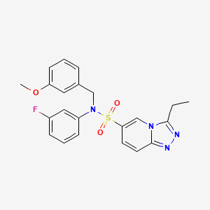 molecular formula C22H21FN4O3S B2807306 3-ethyl-N-(3-fluorophenyl)-N-[(3-methoxyphenyl)methyl]-[1,2,4]triazolo[4,3-a]pyridine-6-sulfonamide CAS No. 1251628-57-5