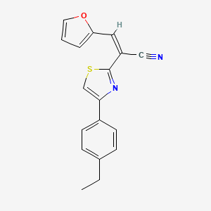 molecular formula C18H14N2OS B2807312 (Z)-2-(4-(4-乙基苯基)噻唑-2-基)-3-(呋喃-2-基)丙烯腈 CAS No. 476674-86-9