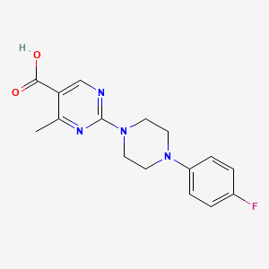 molecular formula C16H17FN4O2 B2807314 2-[4-(4-Fluorophenyl)piperazin-1-yl]-4-methylpyrimidine-5-carboxylic acid CAS No. 1775400-33-3