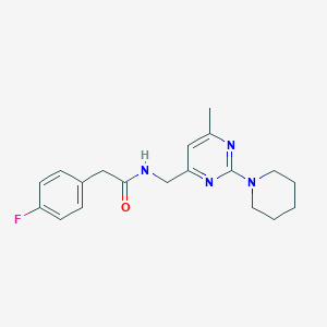 molecular formula C19H23FN4O B2807315 2-(4-fluorophenyl)-N-((6-methyl-2-(piperidin-1-yl)pyrimidin-4-yl)methyl)acetamide CAS No. 1797252-35-7
