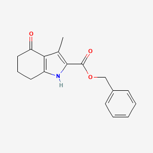 molecular formula C17H17NO3 B2807316 Benzyl 3-methyl-4-oxo-4,5,6,7-tetrahydro-1H-indole-2-carboxylate CAS No. 65038-89-3
