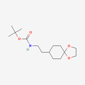 molecular formula C15H27NO4 B2807319 tert-Butyl 2-(1,4-dioxaspiro[4.5]decan-8-yl)ethylcarbamate CAS No. 1934947-30-4