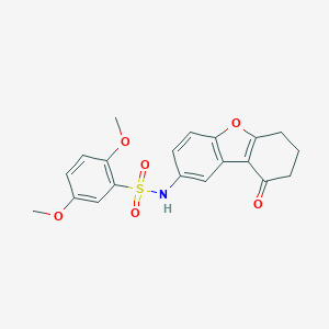 molecular formula C20H19NO6S B280732 2,5-Dimethoxy-N-(9-oxo-6,7,8,9-tetrahydro-dibenzofuran-2-yl)-benzenesulfonamide 