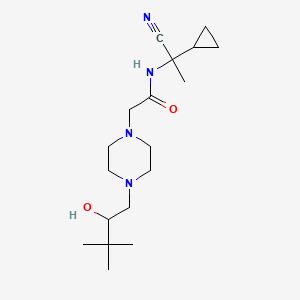 molecular formula C18H32N4O2 B2807320 N-(1-cyano-1-cyclopropylethyl)-2-[4-(2-hydroxy-3,3-dimethylbutyl)piperazin-1-yl]acetamide CAS No. 1311911-91-7