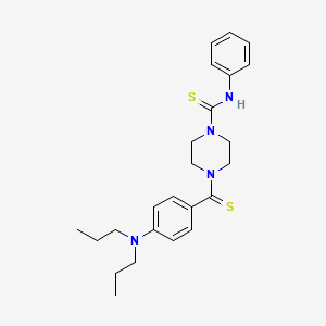 molecular formula C24H32N4S2 B2807323 4-(4-(dipropylamino)phenylcarbonothioyl)-N-phenylpiperazine-1-carbothioamide CAS No. 867135-42-0