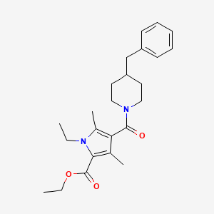 ethyl 4-(4-benzylpiperidine-1-carbonyl)-1-ethyl-3,5-dimethyl-1H-pyrrole-2-carboxylate