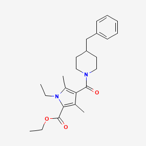 molecular formula C24H32N2O3 B2807330 乙酸 4-(4-苄基哌啶-1-甲酰)-1-乙基-3,5-二甲基-1H-吡咯-2-甲酸酯 CAS No. 863005-84-9