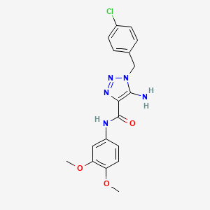 molecular formula C18H18ClN5O3 B2807337 5-amino-1-(4-chlorobenzyl)-N-(3,4-dimethoxyphenyl)-1H-1,2,3-triazole-4-carboxamide CAS No. 899736-30-2