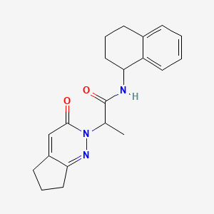 molecular formula C20H23N3O2 B2807345 2-(3-oxo-3,5,6,7-tetrahydro-2H-cyclopenta[c]pyridazin-2-yl)-N-(1,2,3,4-tetrahydronaphthalen-1-yl)propanamide CAS No. 2097900-31-5