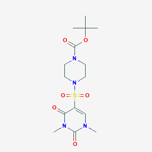 molecular formula C15H24N4O6S B2807348 叔丁基 4-((1,3-二甲基-2,4-二氧代-1,2,3,4-四氢嘧啶-5-基)磺酰)哌嗪-1-甲酸酯 CAS No. 1448123-99-6