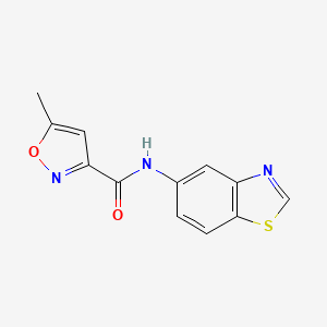 molecular formula C12H9N3O2S B2807349 N-(苯并[d]噻唑-5-基)-5-甲基异噁唑-3-甲酰胺 CAS No. 952827-51-9