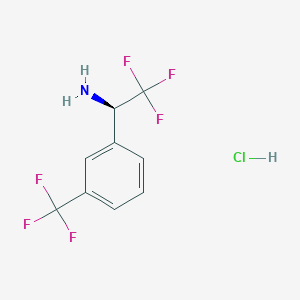 molecular formula C9H8ClF6N B2807351 (R)-2,2,2-Trifluoro-1-(3-(trifluoromethyl)phenyl)ethanamine hydrochloride CAS No. 1391469-75-2