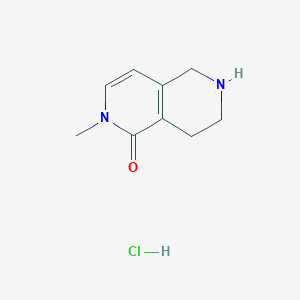 molecular formula C9H13ClN2O B2807358 2-甲基-5,6,7,8-四氢-2,6-萘啶-1-酮；盐酸盐 CAS No. 2490432-94-3