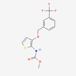molecular formula C14H12F3NO3S B2807360 methyl N-(3-{[3-(trifluoromethyl)benzyl]oxy}-2-thienyl)carbamate CAS No. 339009-54-0