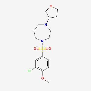 molecular formula C16H23ClN2O4S B2807365 1-((3-Chloro-4-methoxyphenyl)sulfonyl)-4-(tetrahydrofuran-3-yl)-1,4-diazepane CAS No. 2309185-79-1