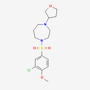 molecular formula C16H23ClN2O4S B2807365 1-(3-Chloro-4-methoxybenzenesulfonyl)-4-(oxolan-3-yl)-1,4-diazepane CAS No. 2309185-79-1