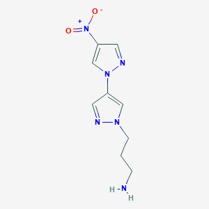molecular formula C9H12N6O2 B2807367 3-[4-(4-Nitropyrazol-1-yl)pyrazol-1-yl]propan-1-amine CAS No. 2054953-28-3