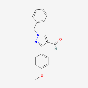molecular formula C18H16N2O2 B2807383 1-benzyl-3-(4-methoxyphenyl)-1H-pyrazole-4-carbaldehyde CAS No. 588674-26-4