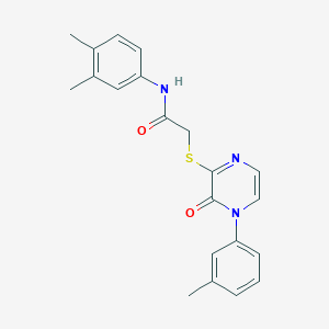 molecular formula C21H21N3O2S B2807386 N-(3,4-dimethylphenyl)-2-[4-(3-methylphenyl)-3-oxopyrazin-2-yl]sulfanylacetamide CAS No. 941970-83-8